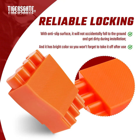 TIGERSGATE orange double-headed cam/crank shaft locking tool for Harley Twin Cam/M8 Milwaukee-8 engines (front view)