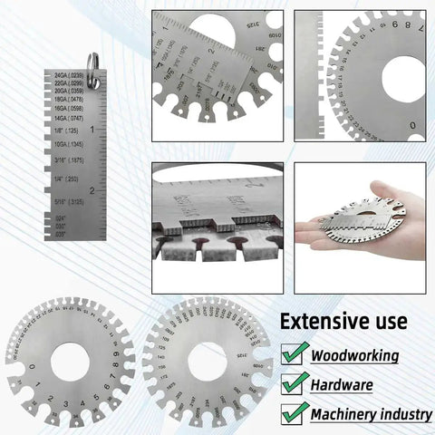 Two Pack Stainless Steel Wire And Metal Sheet Thickness Gauges Dual Sided Portable Welding Thickness Gauge For Pro Grade Accuracy