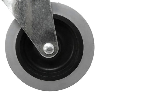 Close-up of 3-Inch Swivel Stem Caster With Non-Marking TPR Rubber Wheel, metal construction, showing wheel and mount.