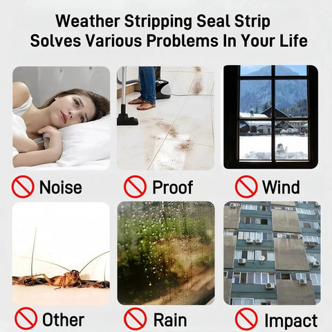 Weather Stripping Door Seal For Exterior Doors And Windows, reduces noise, blocks drafts, and withstands rain and impact.
