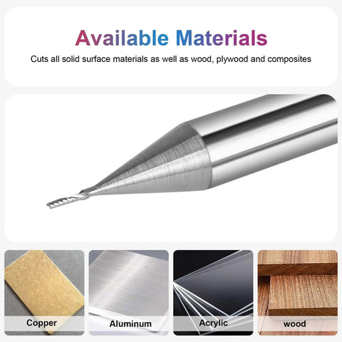 O Flute Spiral Router Bit for CNC, One Quarter Inch Shank, One Thirty Second Inch Cutting Diameter, Upcut Single Flute Carbide End Mill for Aluminum and Acrylic, Smooth Cutting and Easy Chip Clearance, SpeTool Cutter, One and a Half Inch Length