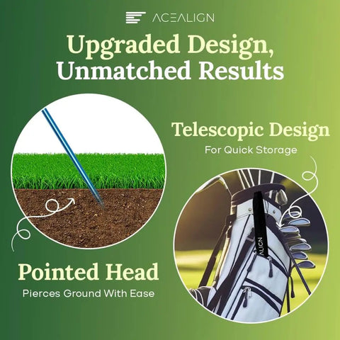 2 Pack Golf Alignment Sticks For Swing Training And Setup, Durable Telescopic Alignment Rods for quick storage, shown with pointed heads