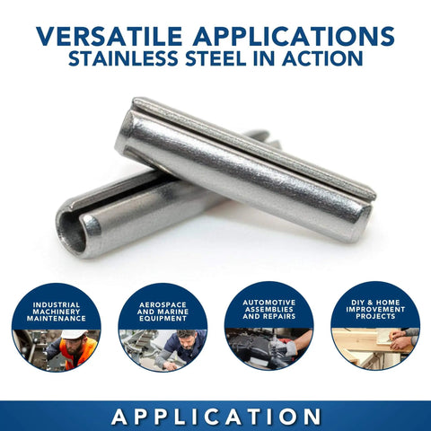 Spring Pin Set And Roll Pin Kit In Stainless Steel 420, Includes Cotter Pins, Dowel Pins, And Spring Pins, Retaining Clip Fasteners