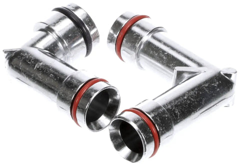 Aluminum Heater Hose Fittings With O Rings Beefy Upper And Lower Aluminum Elbow Connectors Durable Replacement Kit 2 Pack OE Fix Compatible