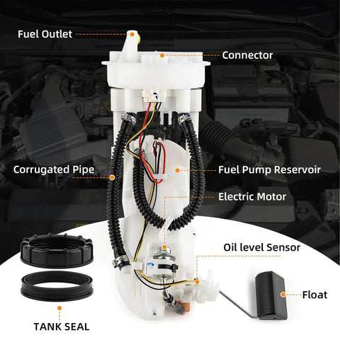 Electric Fuel Pump Module With Sending Unit Plug-And-Play Compatible For Honda Civic 2001-2005 components labeled