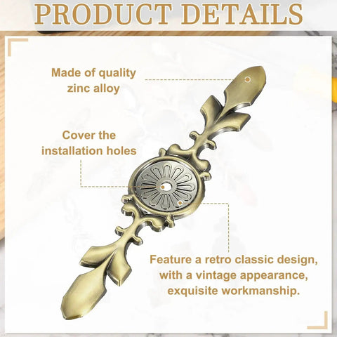 Four Pack Zinc Alloy Cabinet Backplates For Drawer Knobs Bronze Vintage Vibe With 0.18 Inch Hole shown in detail