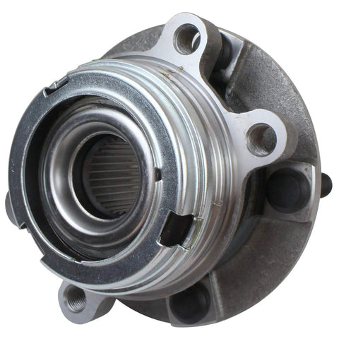 Front view of Front Wheel Hub And Bearing Assembly For Nissan Altima 2007 2012 2.5L 4 Cylinder Five Lug With Encoder ABS Replacement