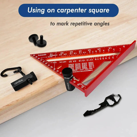 Pro Grade Tall Stair Gauges For Framing Squares Anti Slip Anodized Aluminum Alloy Precision Layout Tools For Carpentry in use