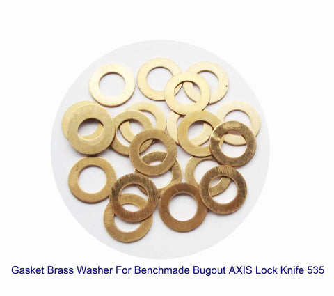 EDC Knife Brass Washer Gasket Replacement Set For Bugout Axis Lock 535 Folding Knife 0.4x9x5.2 Mm 20 Pack Benchmade Compatible