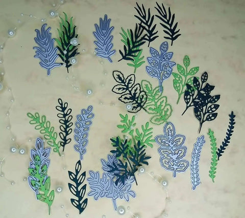 Eight Piece Leaf Metal Die Cuts Set For Scrapbooking And Card Making, floral leaf cutting dies stencils, carbon steel, 9.7x10.9 cm