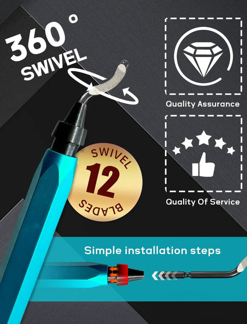 Deburring Tool With 12 HSS Rotary Blades For 3D Printing Resin And Metal Deburring Of Tubing And Small Parts With Blue Handle