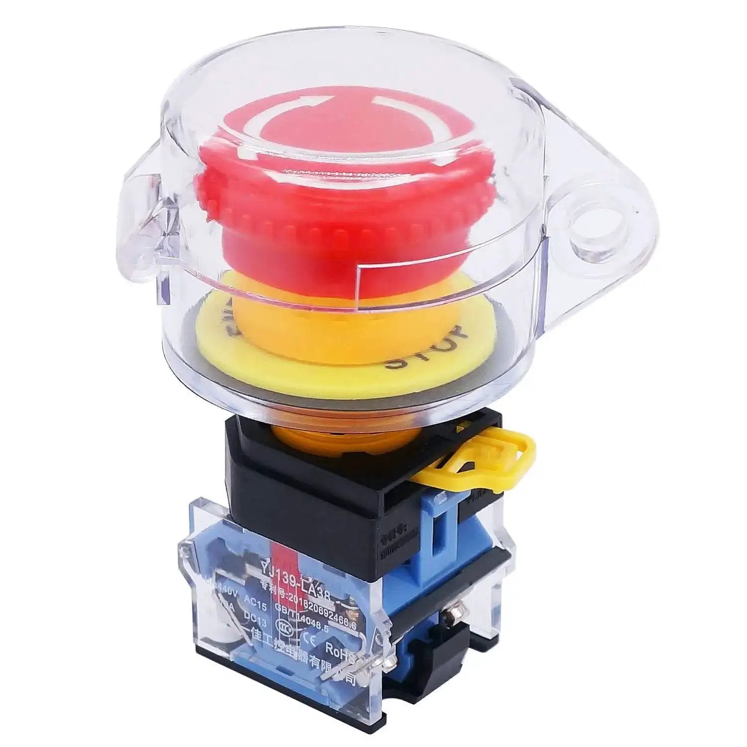 Emergency Stop Push Button Switch 22mm Panel Mount Red...