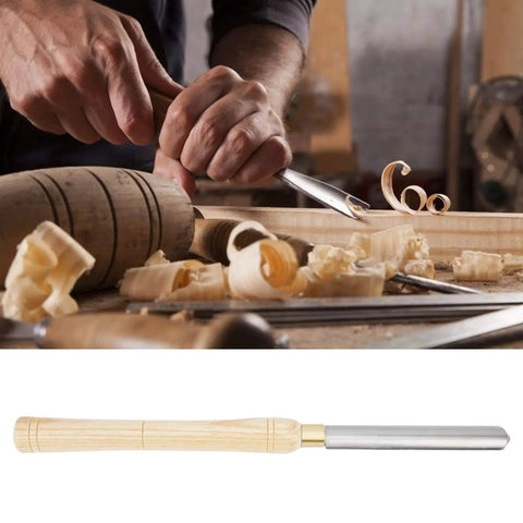 22mm HSS Roughing Gouge Lathe Chisel For Wood Turning, High Speed Steel Woodworking Tool with Ergonomic Grip in use