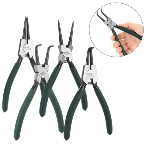 Built Tough 7 Inch Snap Ring Pliers Set Internal And External Circlip Pliers Kit With Straight And Bent Jaw for ring removal