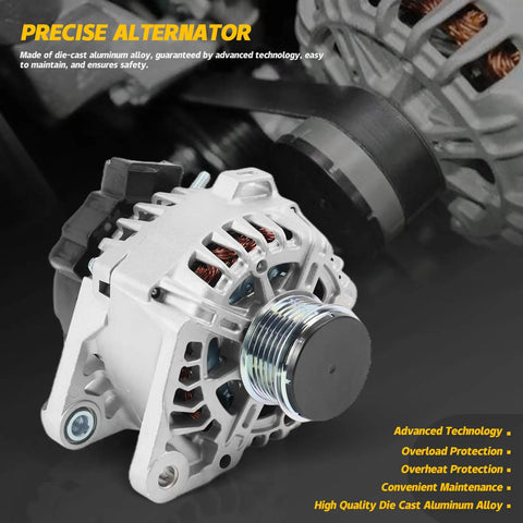 Drop In High Output Alternator For Hyundai Elantra 2011 Through 2017 And Kia Forte Forte5 Forte Koup Soul 2012 Through 2016 1.8L 2.0L L4