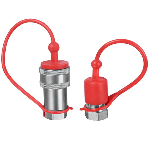Half Inch Hydraulic Quick Connect Tractor Coupler ISO 7241 A Ball Valve Pioneer Type with Two Dust Caps