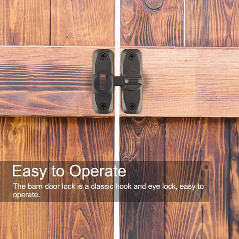2 In 1 Barn Door Lock With 90 And 180 Degree Flip Sliding Barn Door Latch on wooden barn door