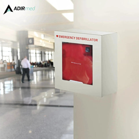 No Frills Durable Wall Mount AED Cabinet With Easy Pull Latch for Quick Defibrillator Access in public space