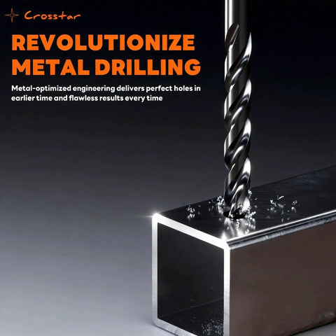 M35 cobalt drill bit cutting through metal, highlighting the use of Ultra Tough M35 Cobalt Drill Bits Set For Hardened Metals And Stainless Steel.