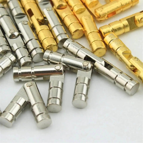 Concealed Furniture Hinges Set 50 Pcs Gold And Silver Mini Cylindrical Hinges With Screws For Jewelry Boxes Cabinets And Folding Doors Retro Style Track Design For Smooth Quiet Open Close