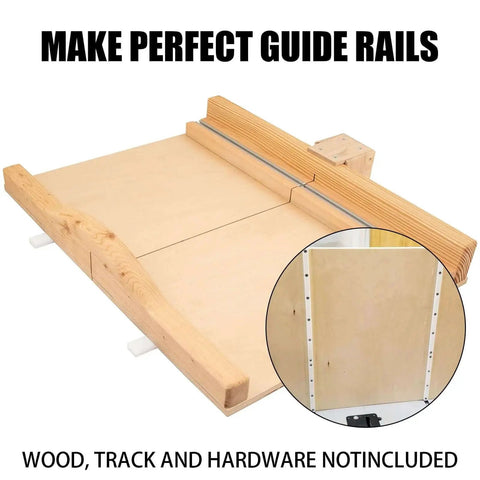 Pro Grade 2 Pack Crosscut Sled For Table Saw With Premium UHMW Miter Bar Runners 17 Inches Long, displayed on flat surface.