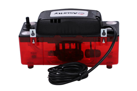 Diversitech ULTRACP-22 condensate pump with red translucent reservoir and black motor housing, 120V.