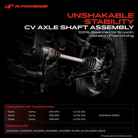 Pair Front CV Axle Shaft Assemblies For Toyota Camry 2012 2013 2014 2015 2016 2017 2.5L Gas Models Direct Fit Beefed Up