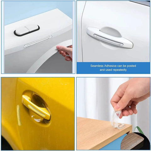 Clear Silicone Furniture Bumpers Set 8 Pcs Self Adhesive Protectors for doors and drawers on tables and car doors