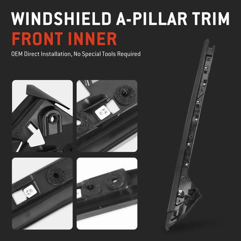 Ford Explorer A Pillar Windshield Trim Molding Driver And Passenger front view with installation details