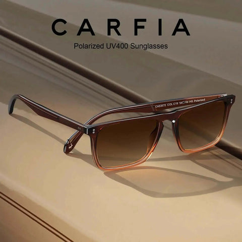 Retro Polarized Sunglasses For Men With UV Protection Dope Hand Crafted Acetate Frame Classic Rectangular Style Crystal Coffee