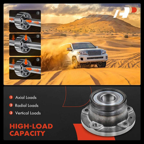 Rear Wheel Bearing And Hub Assembly For Ram ProMaster City 2015 2022 Heavy Duty Hub Kit With Ball Or Roller Bearing shown with load capacity view