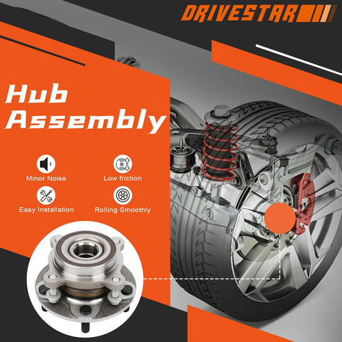 Beefy Front Wheel Hub and Bearing Assembly for Toyota Tundra 2007-2021 and Sequoia 2008-2022, 4WD Only, 5-Lug With ABS, diagram showing installation