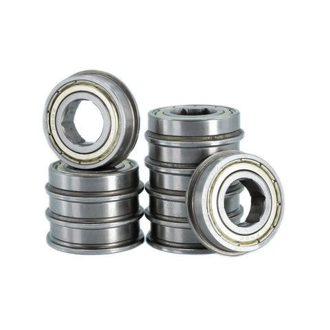 Flanged hex bore ball bearing, 1/2 in ID x 1-1/8 in OD x 5/16 in width, steel, pack of 10, Amazon BISS