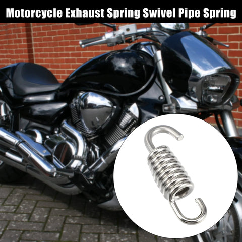 Motorcycle exhaust pipe spring, stainless steel, 2 pcs with hook ends