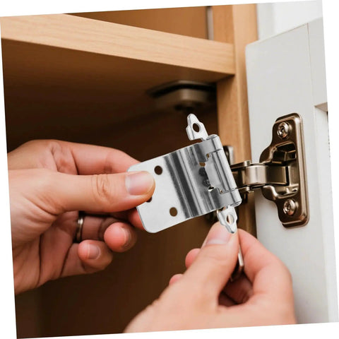 Person installing Super Smooth Self Closing Inset Cabinet Hinges Set 8 Pcs With High Load Capacity for kitchen cabinet