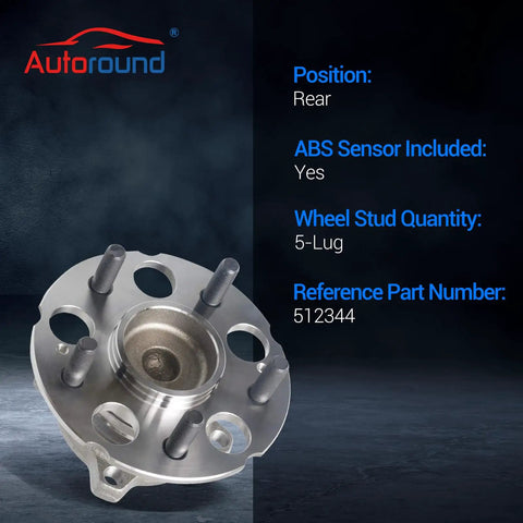 Rear Wheel Bearing And Hub Assembly For Honda CR V 2007 2011 And Crosstour 2012 2015 With 5 Lug And ABS Tough And Ready Rear FWD Replacement Hub Ships Fast