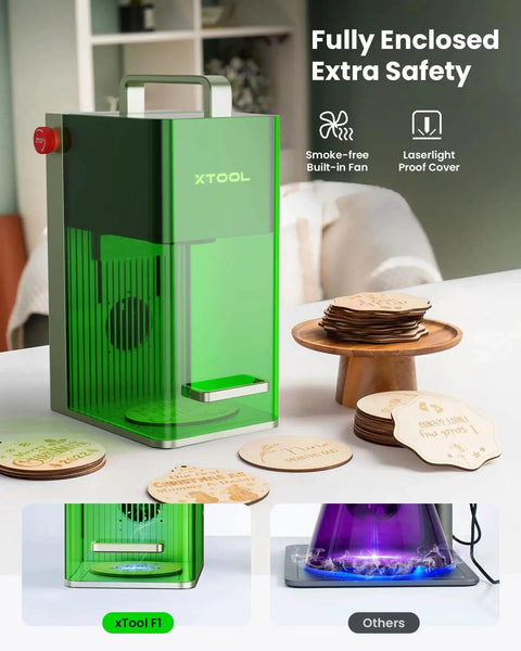 Two In One Dual Laser Engraver With Beast Speed Portable Engraving Machine For Jewelry Metal Wood Leather from XTool with safety features