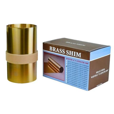 0.004 Inch Brass Shim Stock Roll 6 Inch Wide By 100 Inch Long Half Hard Cold Rolled CDA 260 For Gearheads Hardware DIY