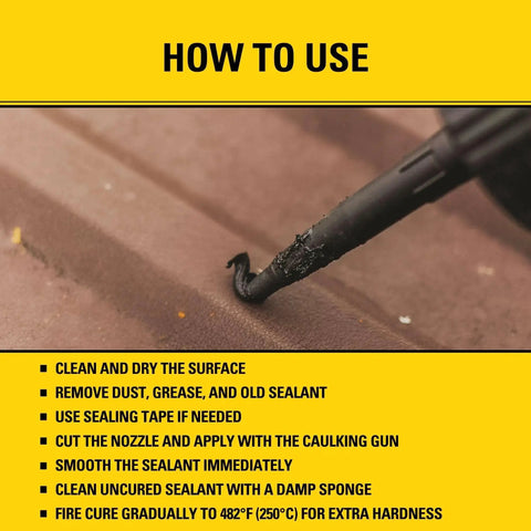Application of Beefed Up Heat Tolerance Silicone Sealant For Fireplaces Ovens Grills And Wood Stoves Fireproof Non Flammable Caulk