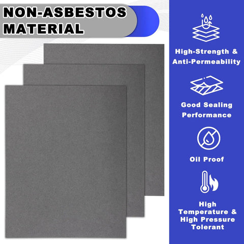 3-pack gray non-asbestos gasket sheets, 15x11.8 in, 0.8/1/1.2 mm thick, for small engines, Amazon