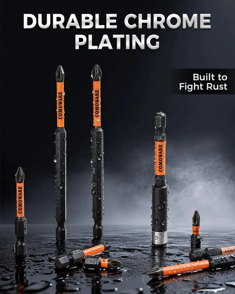 Phillips Impact Screwdriver Drill Bit Set Number Two S2 Steel Quarter Inch Hex Bits Magnetic And Anti Slip Pro Grade Heavy Duty CNC Tip