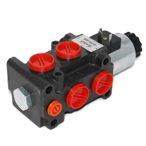 Hydraulic Solenoid Selector Diverter Valve For 13 GPM Systems, 3625 PSI Max, Six Port With Three Quarter Inch SAE Or ORB Threaded Ports