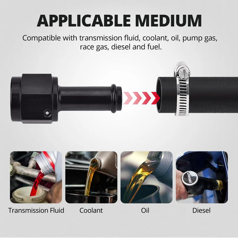 EVIL ENERGY 3/8 in transmission oil cooler hose, black, 5 ft, with metal hose clamp