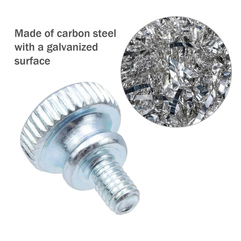 Close-up of one Zinc Plated Carbon Steel Thumb Screw with Flat Knurling Head from 24Pcs M4x6mm set, highlighting material texture.
