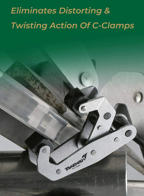 Deep Throat Welding And Fabricating C Clamp With T Handle, Heavy Duty Lever Clamp for welding, close-up on cantilever arm