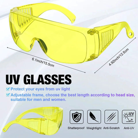 UV protective glasses from Refrigerant Leak Detector Kit With LED Light For Auto AC Halogen Gas Leak Tester, 3-piece set