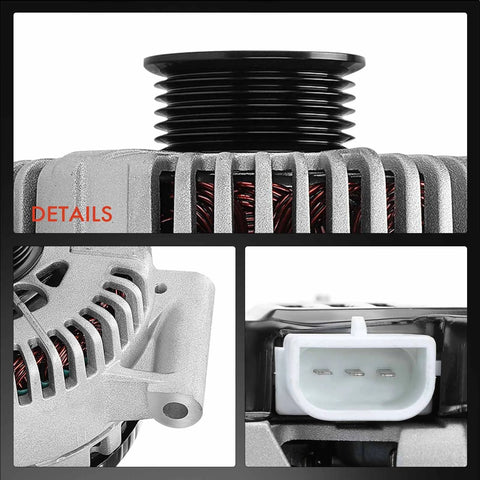 Alternator 12V 130A For Ford Escape 2005 2007 Mazda Tribute 2005 2006 Mercury Mariner 2005 2007 L4 2.3L Clockwise 6 Groove Pulley