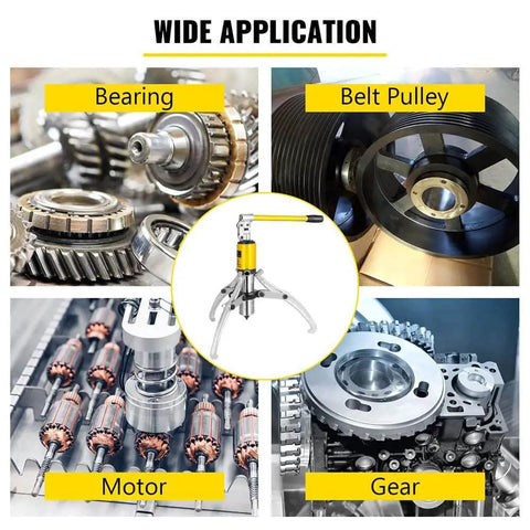 Heavy Duty 15 Ton Hydraulic Gear Puller Workhorse with Adjustable Jaws for bearings, gears, pulleys, and motors, wide application
