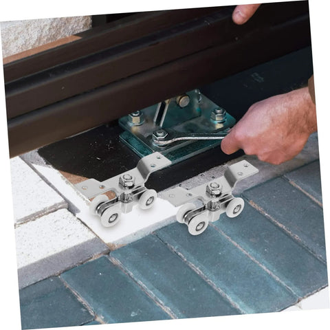 Installation of Two Piece Indoor Outdoor Sliding Door Rollers Set With Stainless Steel Silent Nylon Wheels for smooth glides