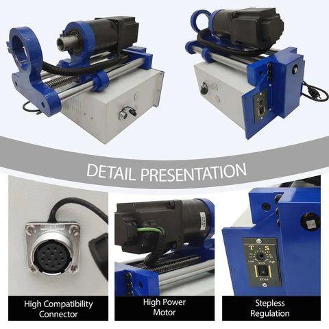 Portable Line Boring Machine 110 Volt for Heavy Equipment, Bore Range 2.16 to 7.87 Inches with 5.2 Foot Drilling Bar shown in detail.